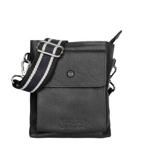Leather Black Crossbody Shoulder Bag for Men & Women –Sling Bag for Daily Use
